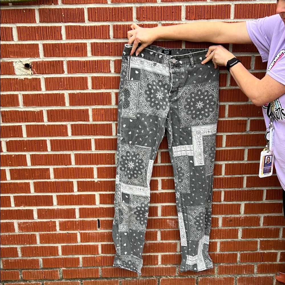 Patterned Grey Women's Jeans